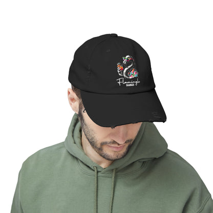 Flamingle Summer Vibes Distressed Cotton Twill Cap