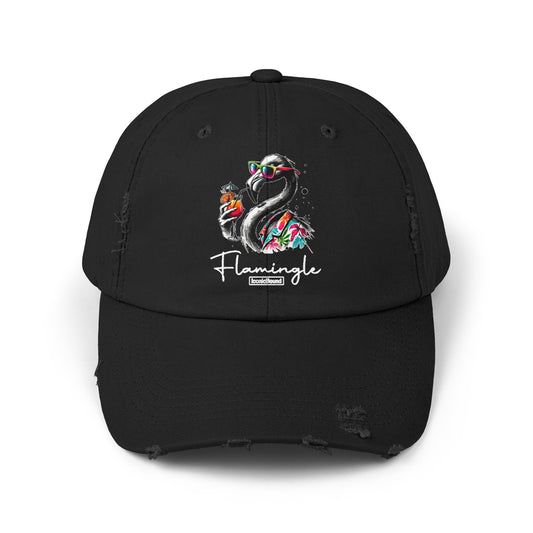 Flamingle Summer Vibes Distressed Cotton Twill Cap