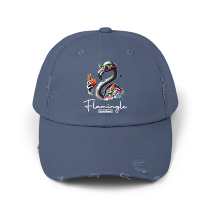 Flamingle Summer Vibes Distressed Cotton Twill Cap