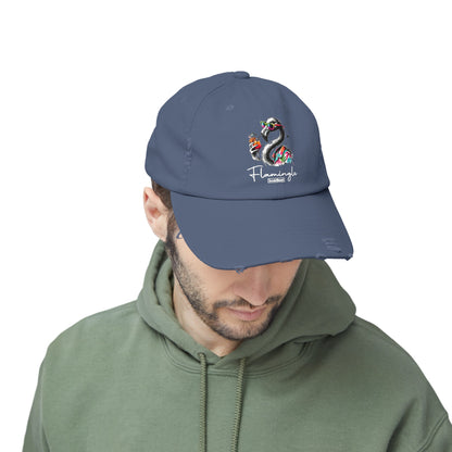 Flamingle Summer Vibes Distressed Cotton Twill Cap