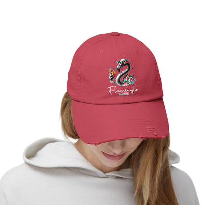 Flamingle Summer Vibes Distressed Cotton Twill Cap