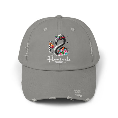 Flamingle Summer Vibes Distressed Cotton Twill Cap