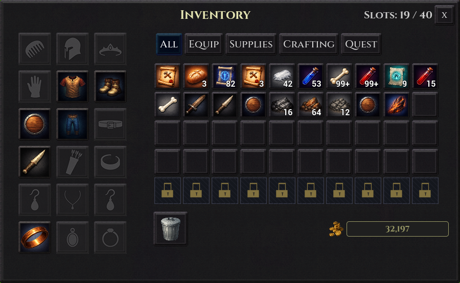IconicQuest inventory and items